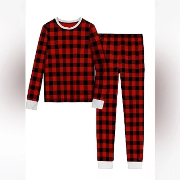 New cuddl duds thermal base layer 2 piece set girls xl red black check Buffalo - Picture 1 of 11